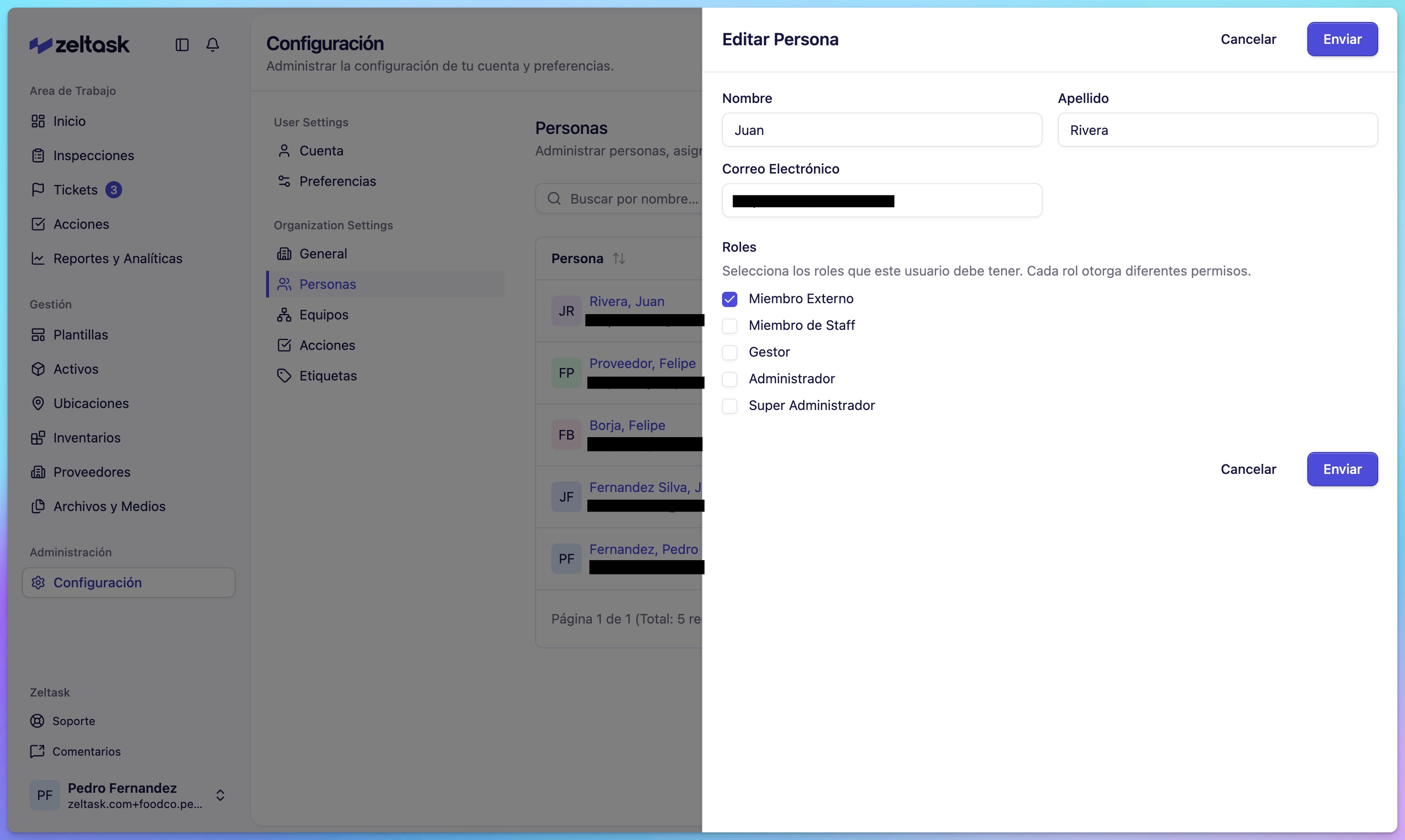 Click the Permissions dropdown and select a permission level